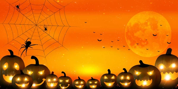 Halloween Calabaza Otoño Fondo — Vector de stock