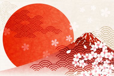 Fuji yılbaşı kartları Japon kağıt arka plan