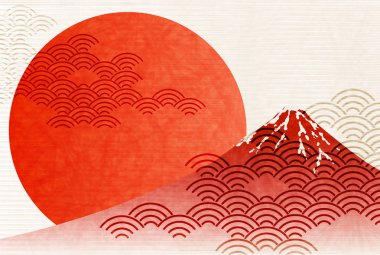 Fuji yılbaşı kartları Japon kağıt arka plan