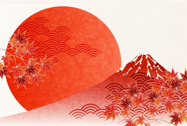 Fuji yılbaşı kartları Japon kağıt arka plan