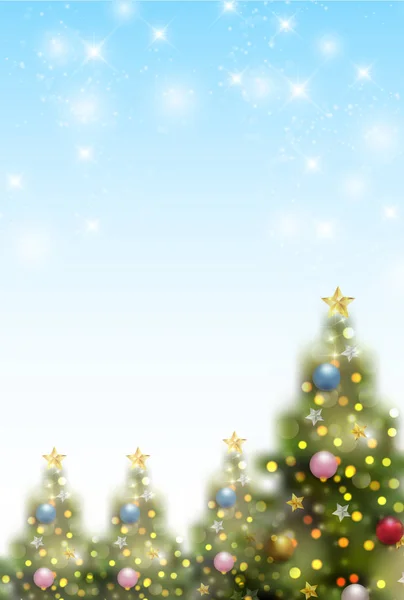 クリスマスモミの木冬の背景 — ストックベクタ
