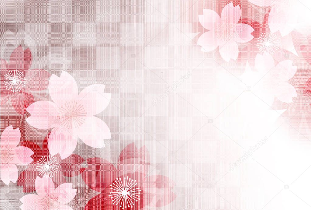 Cherry Blossoms Japanese paper New Year card background