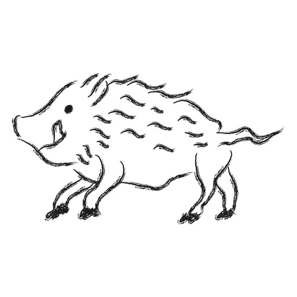 Wildschwein Neujahrskarte Tiere Symbol — Stockvektor