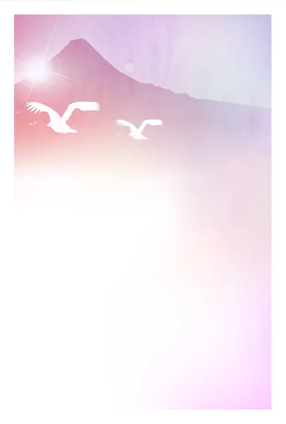 Fuji Sunrise Greeting Card Background — Stock Vector