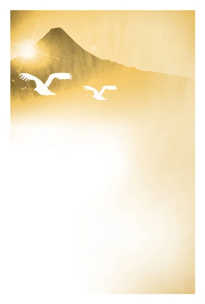Fuji Sunrise Ευχετήρια Κάρτα Για Φόντο — Διανυσματικό Αρχείο