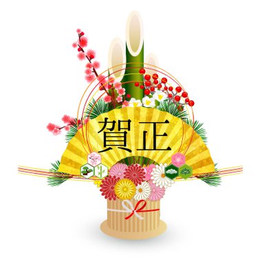 Kadomatsu luckybird yeni yıl kartı simgesi