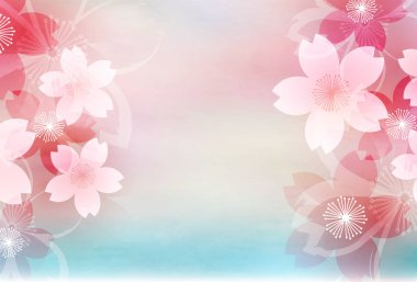 Yeni yıl kartı arka plan Sakura Japon kağıt