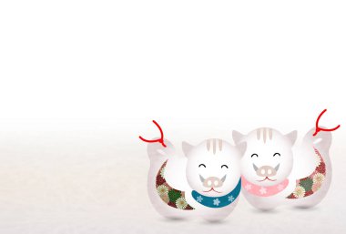 Yaban domuzu yeni yıl kartı Japon Kağıt arka plan