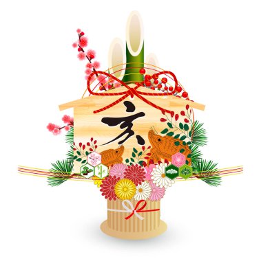 Yaban domuzu yeni yıl kartı şans simgesi