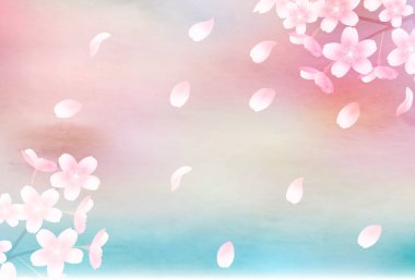 Yeni yıl kartı arka plan Sakura Japon kağıt