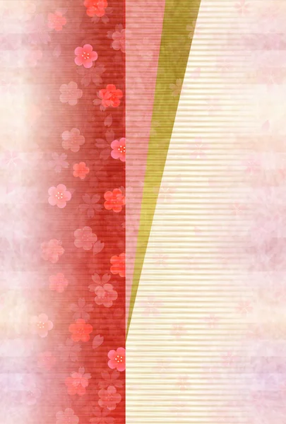 Plommon Japanska Papper Nyår Kort Bakgrund — Stock vektor