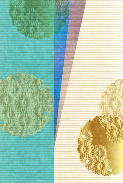 Papier Japonais Chrysanthème Carte Voeux Fond — Image vectorielle