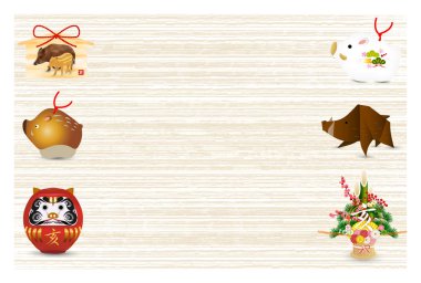 yaban domuzu yeni yıl kartı arka plan