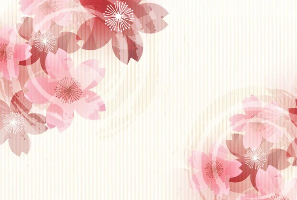 Flores Cerezo Primavera Año Nuevo Tarjeta Fondo — Vector de stock