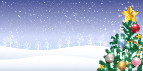 Christmas Snow Winter Achtergrond — Stockvector