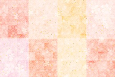 Yeni yıl kartı arka plan Sakura Japon kağıt