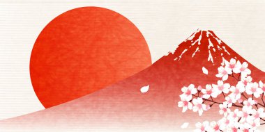 Fuji Japon yeni yıl kartı arka plan kağıt