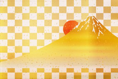 Fuji Japon yeni yıl kartı arka plan kağıt