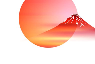 Fuji Japonca yeni yıl kartı arka plan kağıt