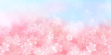 Kiraz çiçekleri Japonca yeni yıl kartı arka plan kağıt