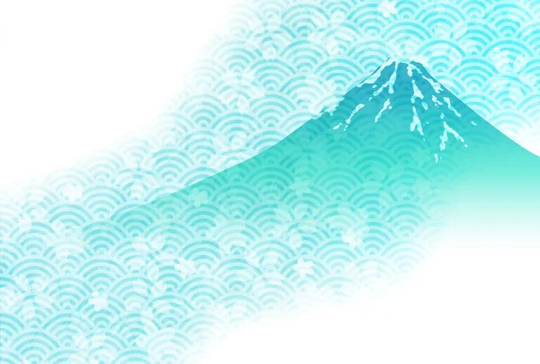 Fuji Japonca Yeni Yıl Kartı Arka Plan Kağıt — Stok Vektör