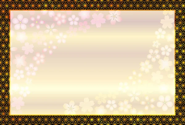 桜の花和紙新年カード背景 — ストックベクタ