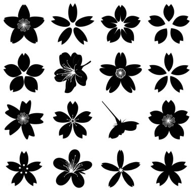 Kiraz çiçekleri bahar siluet simge