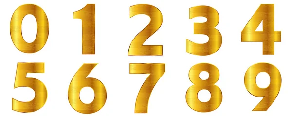 Personaggio Numerico Icona Oro — Vettoriale Stock