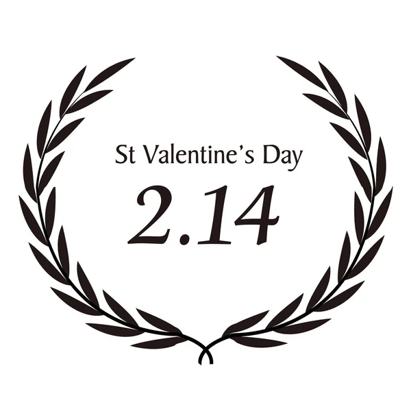 Icône Silhouette Valentine Laurel — Image vectorielle