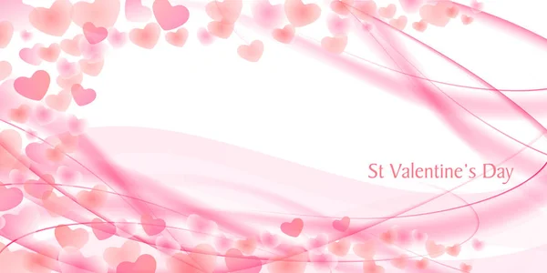 Valentine Srdce Zimní Pozadí — Stockový vektor