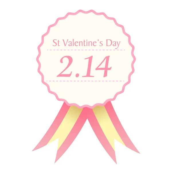 Valentine Day Medal Pink Icon — Stock Vector