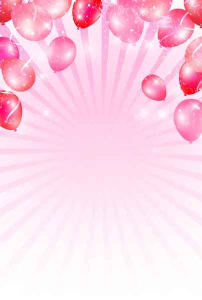 Valentine Ballong Rosa Bakgrund — Stock vektor