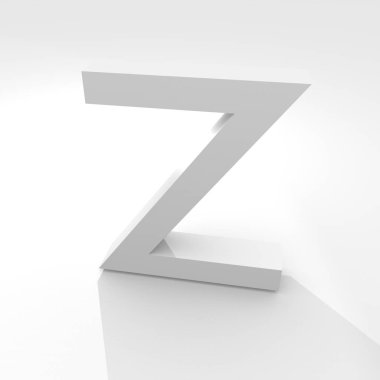 Alfabe karakteri üç boyutlu simgesi