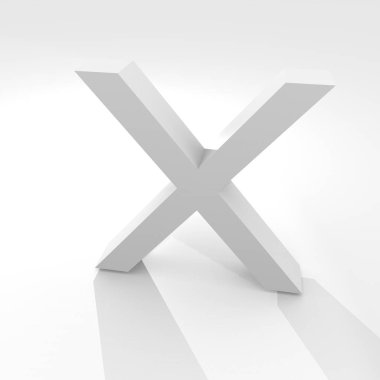 Alfabe karakteri üç boyutlu simgesi