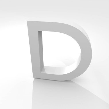 Alfabe karakteri üç boyutlu simgesi