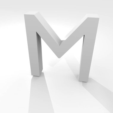 Alfabe karakteri üç boyutlu simgesi