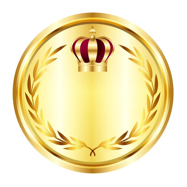 Crown Medaile Laurel Ikonu — Stockový vektor