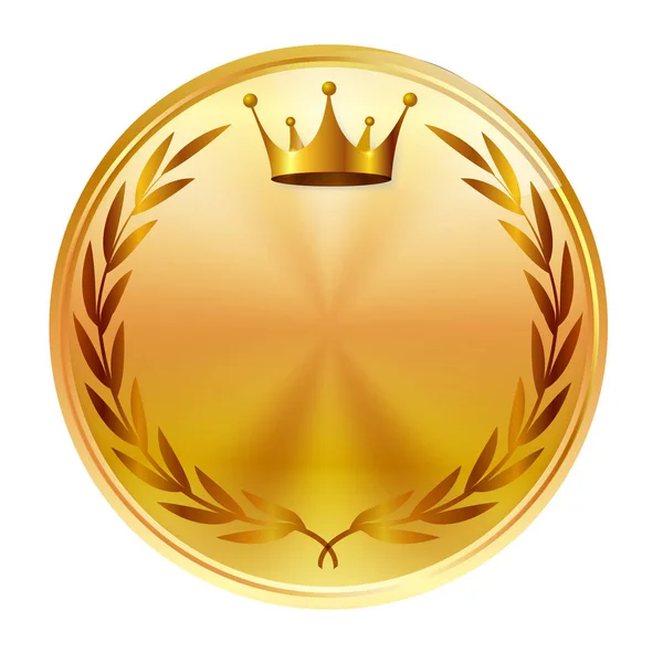 Medaglia Corona Icona Laurel — Vettoriale Stock
