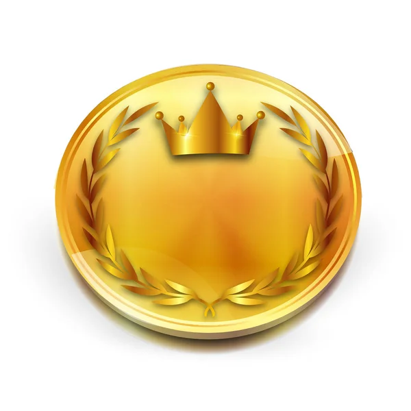 Medalla Corona Laurel Icono — Vector de stock