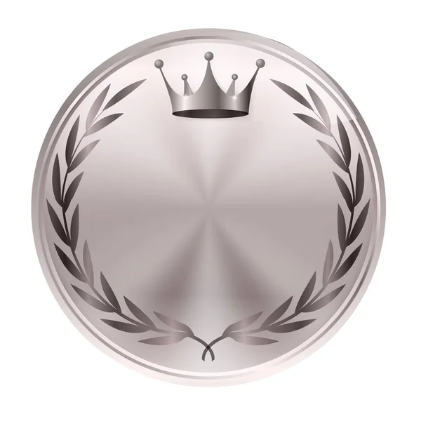 Medalha Coroa Ícone Laurel — Vetor de Stock