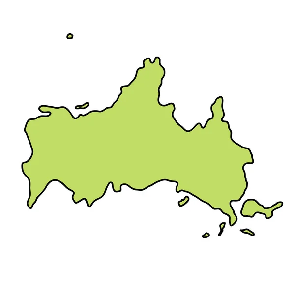 Yamaguchi Mapa Icono Marco — Vector de stock
