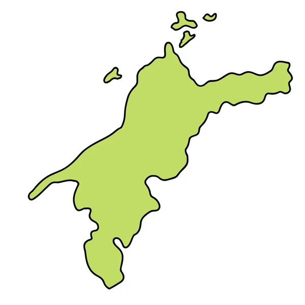 Ehime Mapa Icono Del Marco — Vector de stock