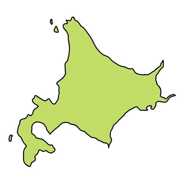 Hokkaido Map Frame Icon — Stock Vector
