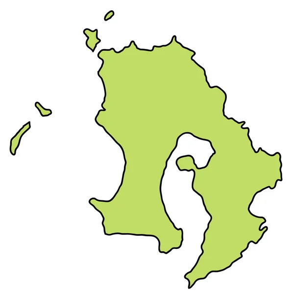 Icône Cadre Carte Kagoshima — Image vectorielle