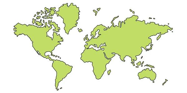 Weltkarte Kontinent Symbol — Stockvektor