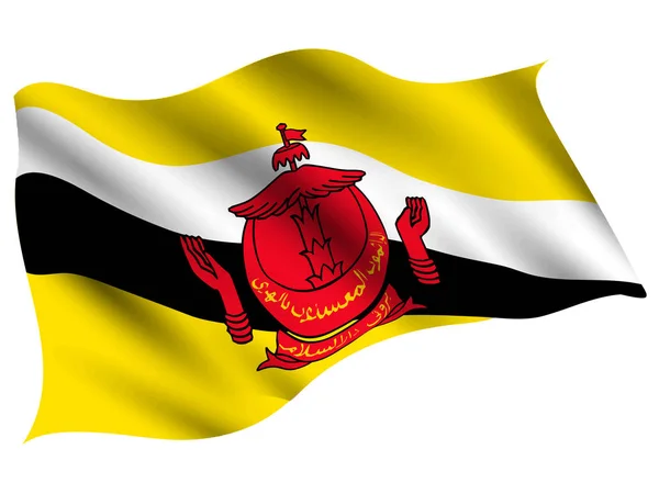 Het Pictogram Van Vlag Van Brunei Land — Stockvector