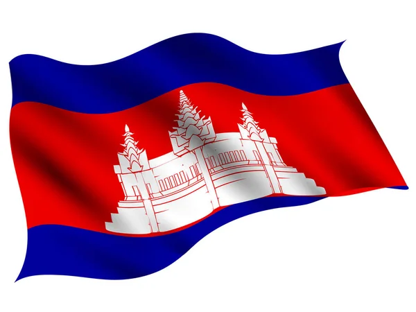 Cambodge Icône Drapeau Pays — Image vectorielle