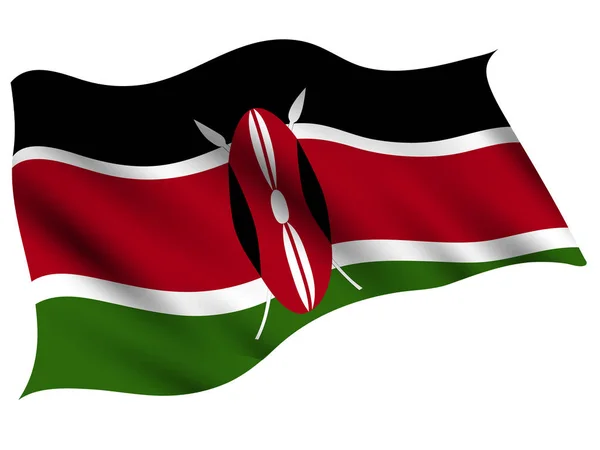 Kenya Ülke Bayrak Simgesi — Stok Vektör