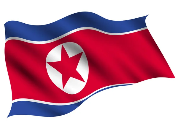 Coreia Norte Ícone Bandeira País — Vetor de Stock