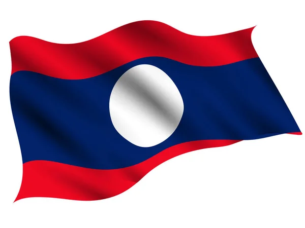 Het Pictogram Van Vlag Van Laos Land — Stockvector